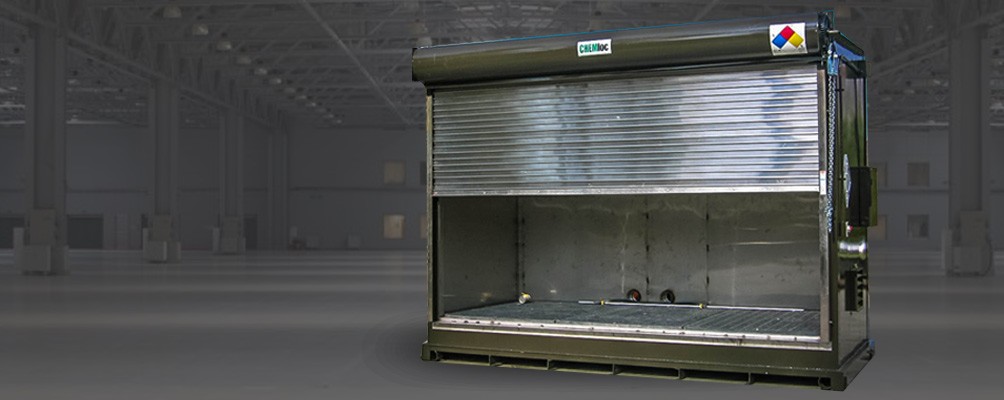 Non Fire Rated roll-up garage door with sump containment
