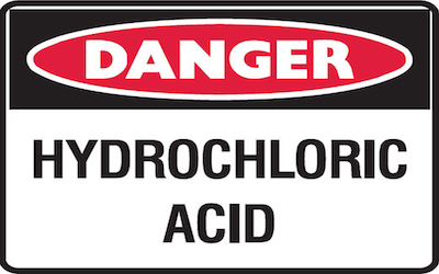 Storage unit for hydrochloric acid