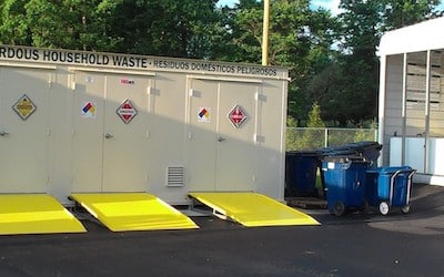 Storage unit for household hazardous waste