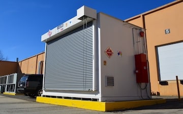 Fire resistant chemical storage building