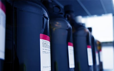 Chemicals often found in a mixing and dispensing in a chemical storage building.