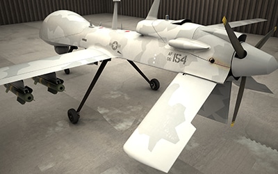 A drone that would need its battery housed in a U.S. Chemical Storage lithium battery storage building.