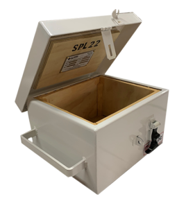 Dynaloc IME daybox, white with lid open showing the inside construction