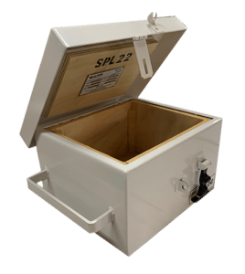 Dynaloc IME daybox, white with lid open showing the inside construction