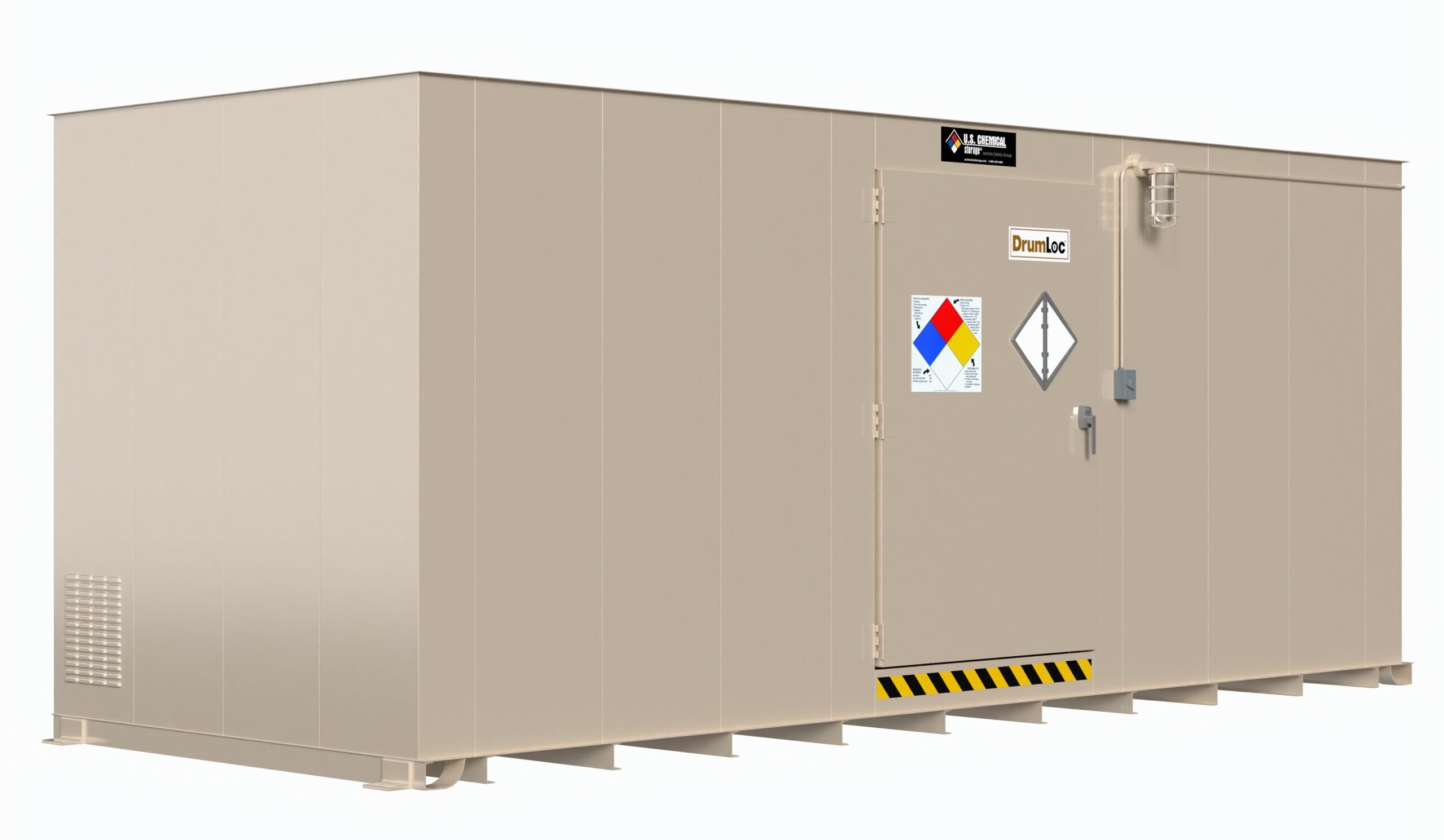 DrumLoc mid-sized building for agrichemical storage, turf management, and municipalities