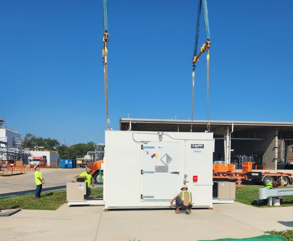 US Chemical Storage Freezer Building Being Installed August 2025