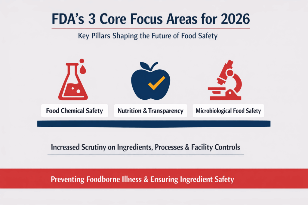 FDA 3 Main Core Focus Areas for 2026 and Beyond - Infographic